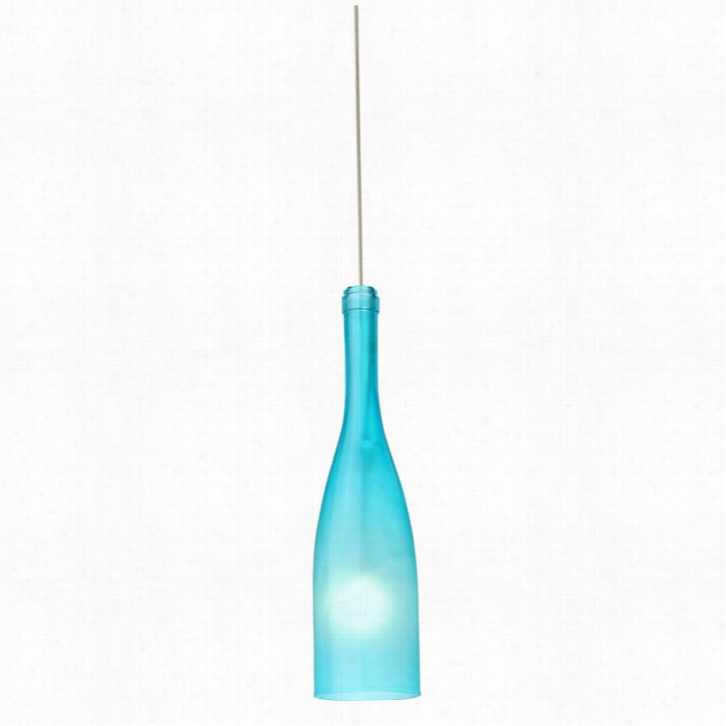 Contemporary Botella Blue-frost Glass 3-inch-w Besa  Mini Pendant