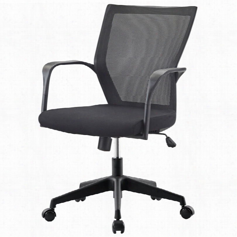 Contemporary Bozanoa Black Fabric Ajdustable Office Chair