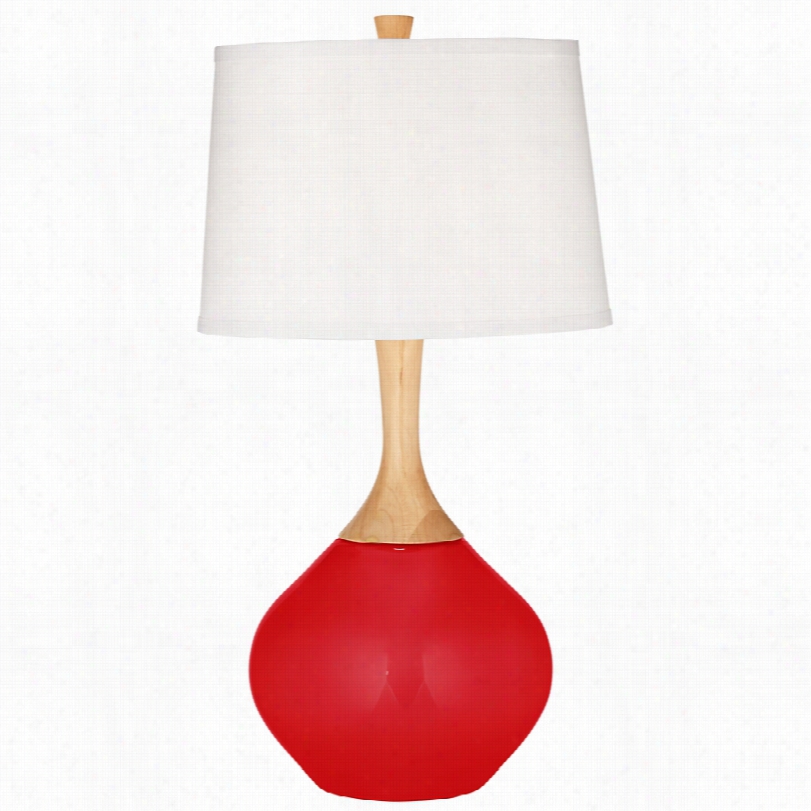 Contemporary Brigt Rred Glass Wexler 31-inch-h Table Lamp