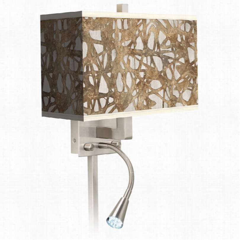 Contemporsry Brushed Nickel With Organic Nest  Shade Modern Plug-in Sconce