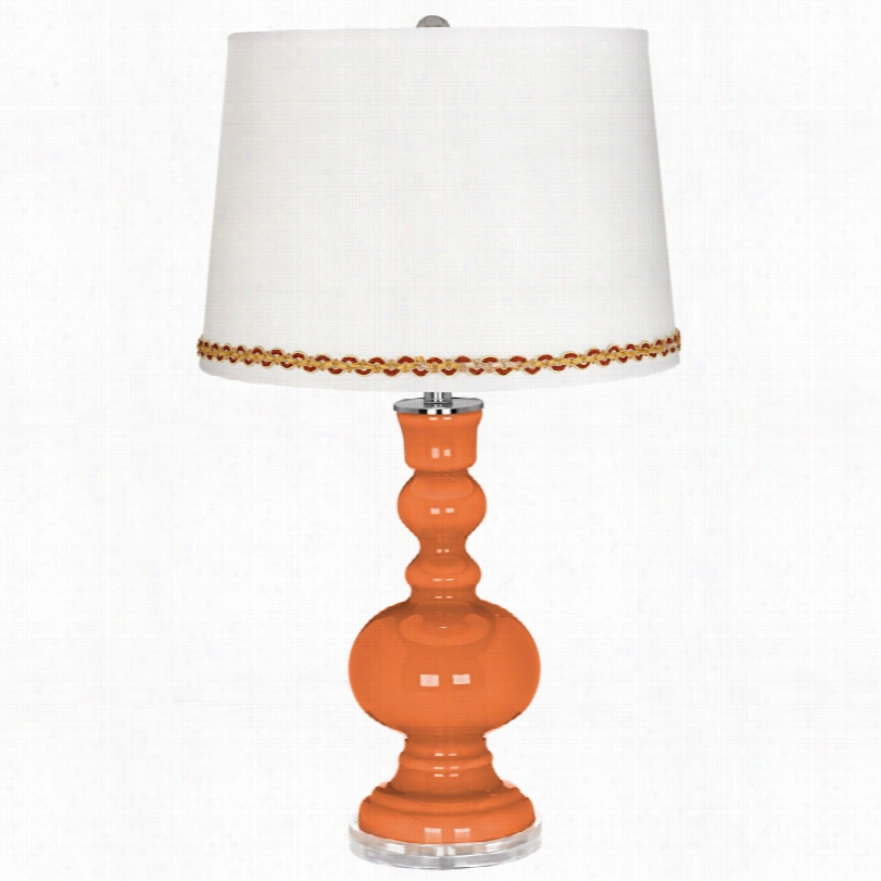 Contemporary Celos Ia Orange Apothhecary Table Lamp With Serpentine Trim