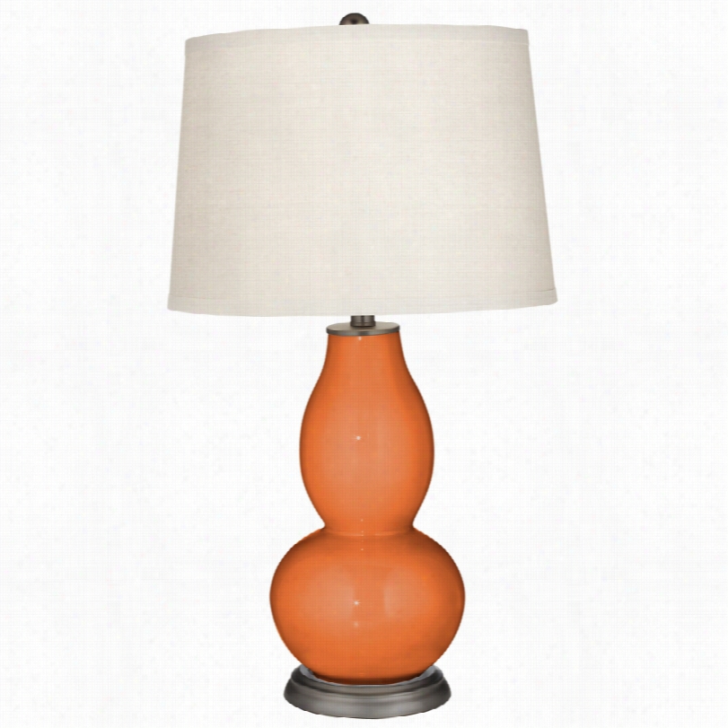 Contemporary Celosua Ornge Ouble Gourd 29 1/2-inch -h Table Lamp