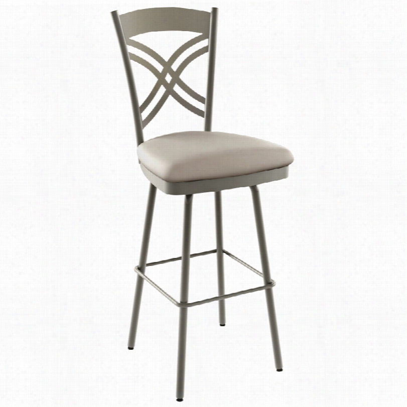 Contemporary Chain Oyster Titanium Warm Gray 26-inch Amisco Counter Stool