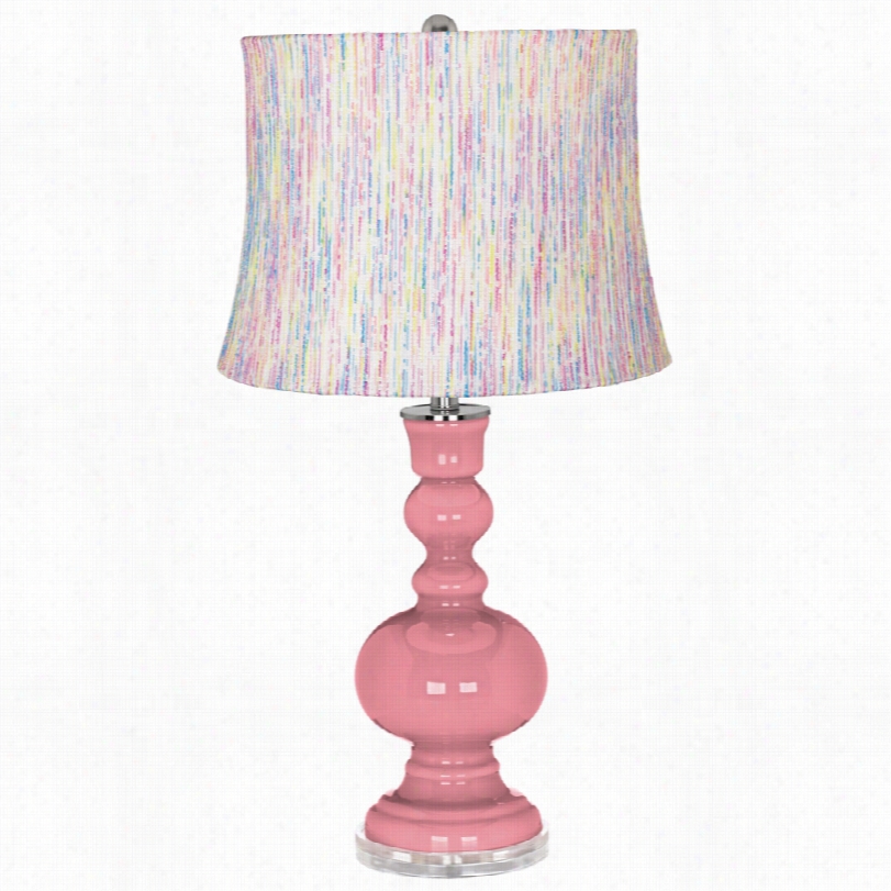 Contemporary Color Plus Candy-strippe Hhaute Pink Apothecary Table Lamp