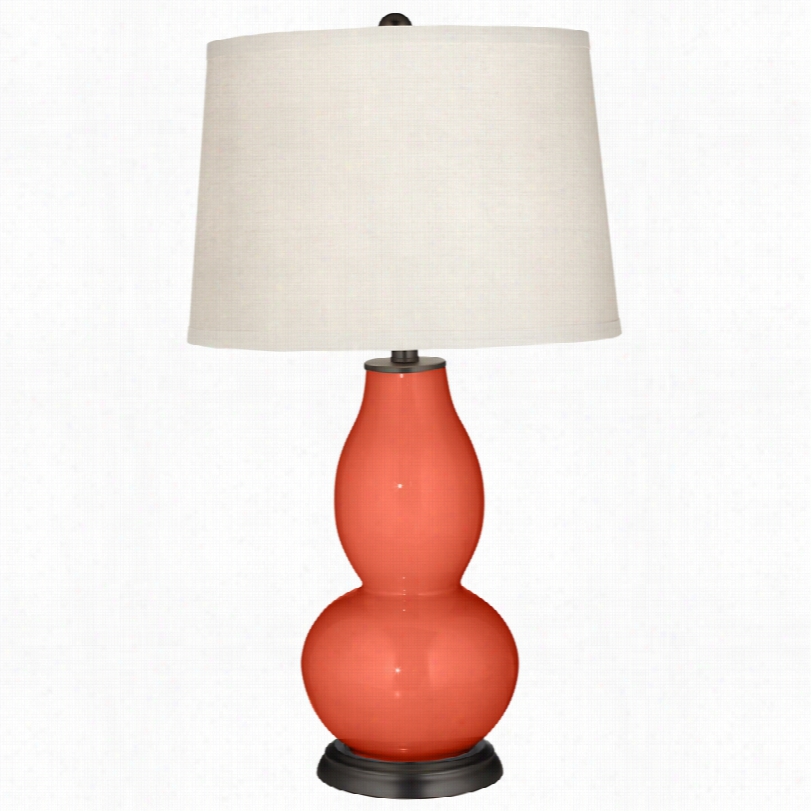 Contemporary Color Plus Daring Orange With Double Gourd Glass Table Lamp