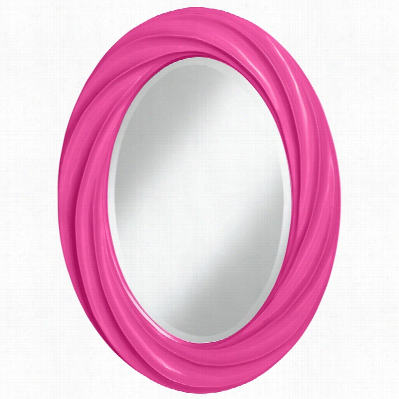 Conte Mporary Color Plus Fcuhsia Twist Ovall Wall Mirror-22x30