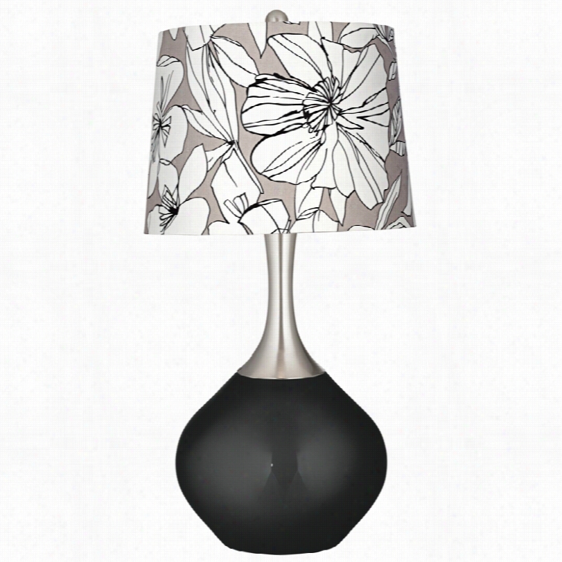 Contemporary Color Plusg Raphi Cfloral Caviar Metallic Spencer Table Lamp