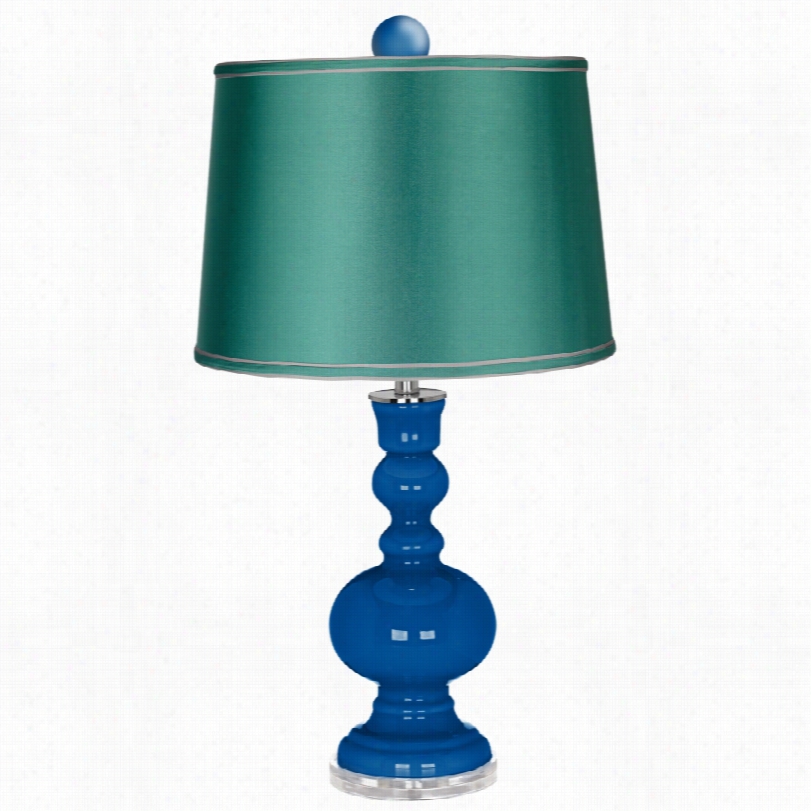 Cont Emporary Color Puus Hyper Blue In The Opinion Of Sea Green 32-inch-h Table Lamp