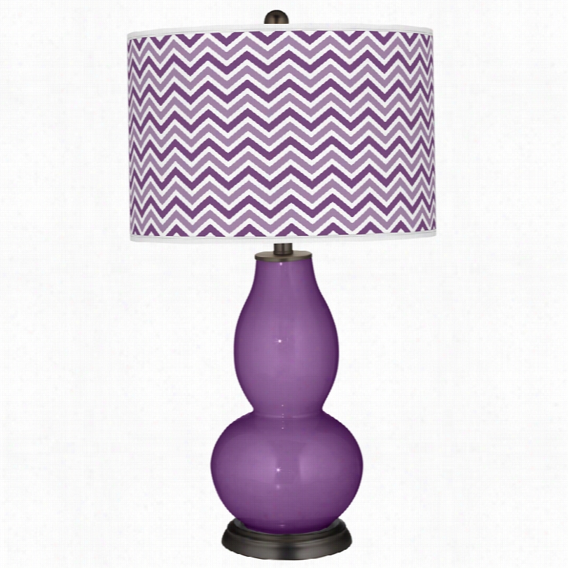 Contemporary Color Plus Narrow Zig Zag With Double Gour D Glass Table Lamp