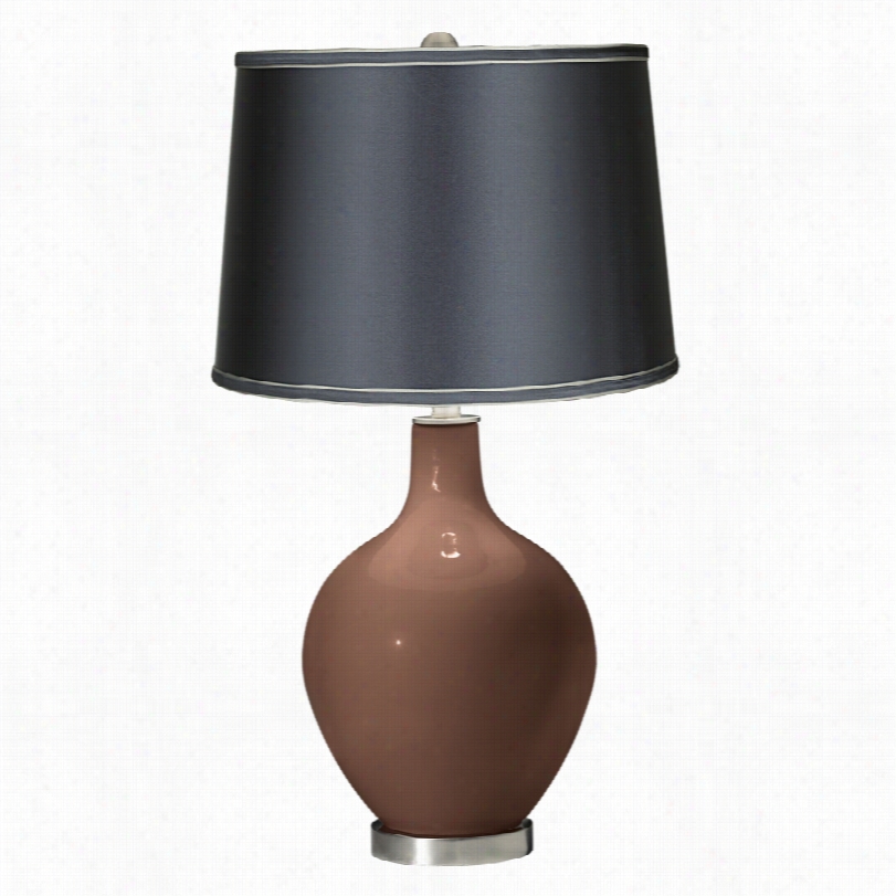 Contemporary Color Plus Ovo  Uneven Brown With Dark Gray Shade Table Lamp