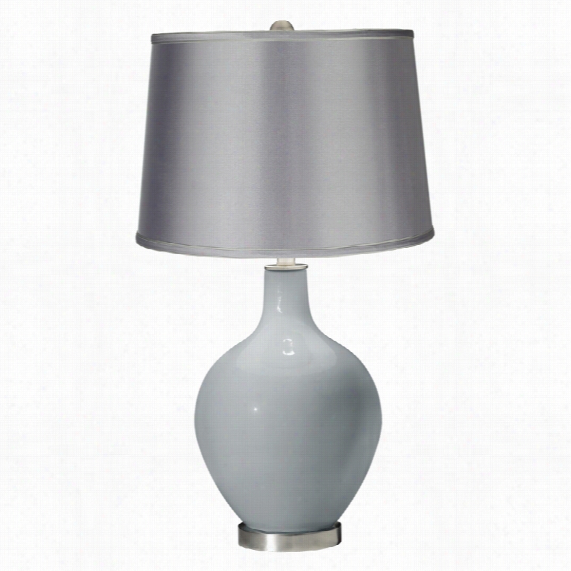 Contemporary Color Plus Ovo Uncertain Gray With Illuminate Gray Table Lamp