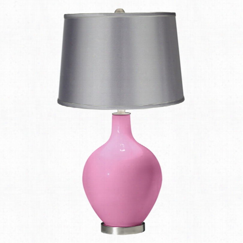 Contemporary Color Plu Pale Pink With Grayy 28 1/2-inch-h Ovo Table Lamp