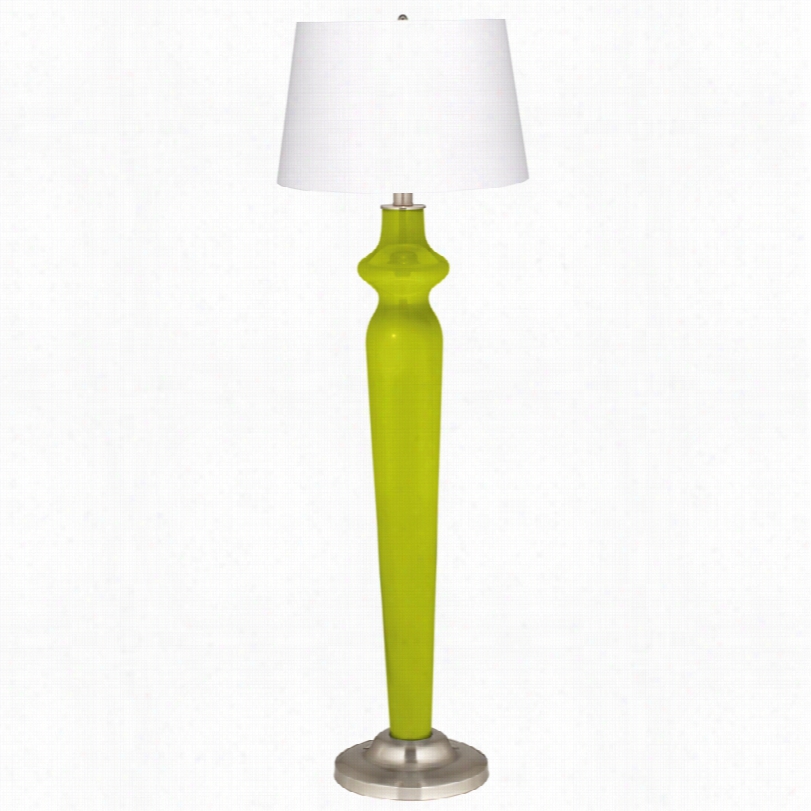 Contemporary Color Plus Pastell Green Glass Lido 60-inch-h Floorr Lamp