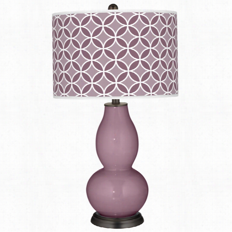 Contemporary Color Plus Plum Dandy With Double Gou Rd Glass Table Lamp