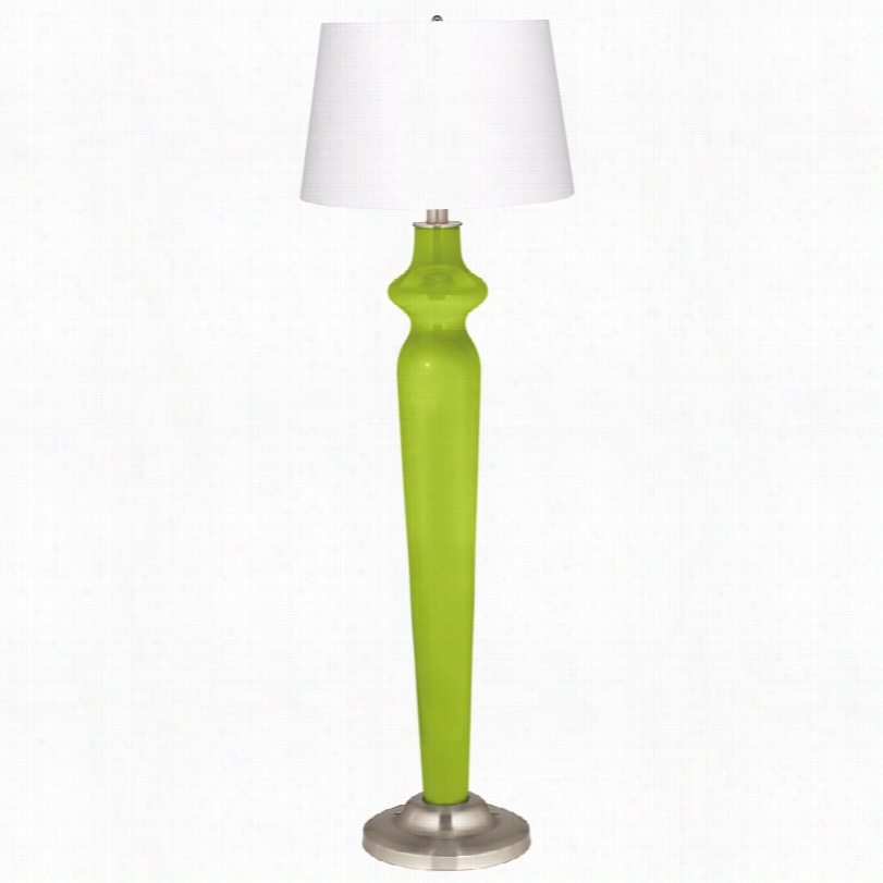 Contemporary Color Plus Tender Shoots Greeen With Pale Lido Floor Lamp