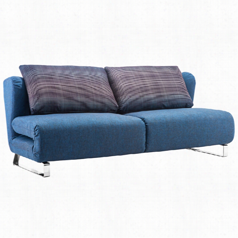 Contemporary Conic Cowboy Blue Zuo Sleeper Sofa