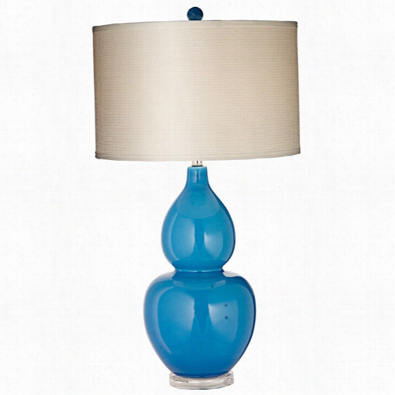 Conetmporary Contempo Deep Turquoise Ceramic 33-inch- Table Lamp