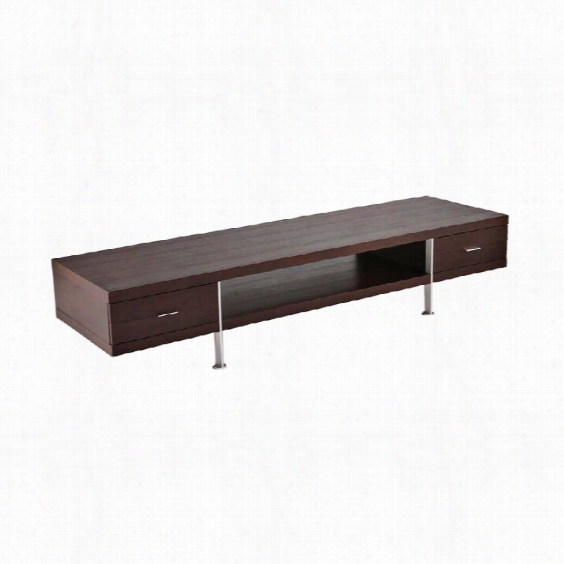 Contemporary Contemporray Simno Wenge Aluminum 16-inch=h Tv Stand