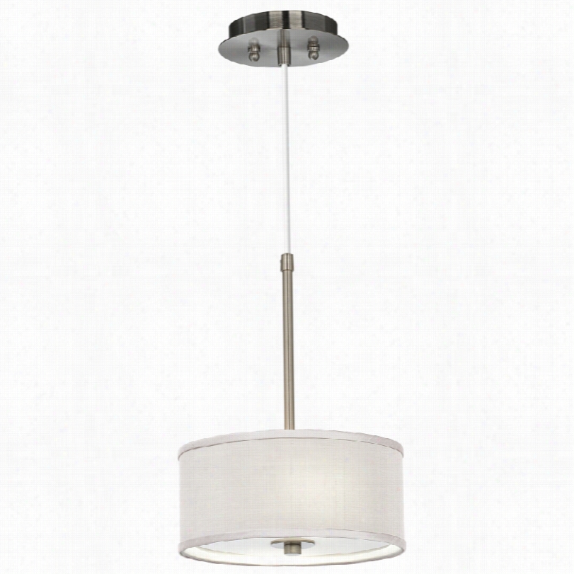 Contemporary Choice Part Textured Silk Shade With S Teeel Ceiling Pendant