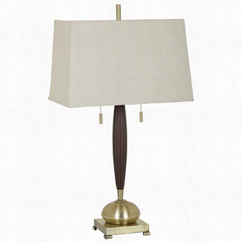 Contemporay Crestview Collection Mid-century Brushed Brass Table Lamp