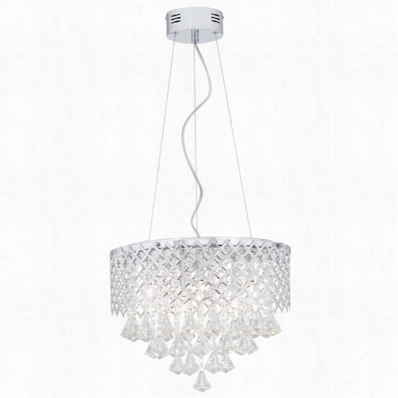 Contemporary Criss Cross Clear Crystal 16-inch-w Ceiling Pendant Light