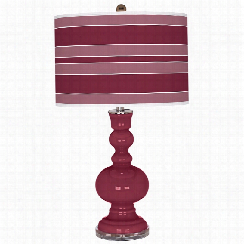 Contemporary Dark Handsome Sum With Bold Stripe Drum Shade  Color Plus Table Lamp