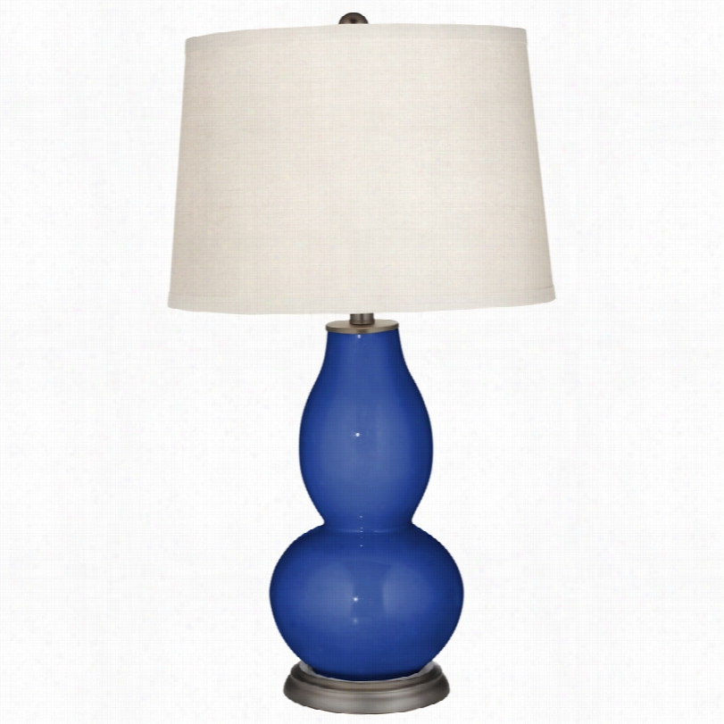 Conteemporary Dazzling Blue Double Gourd 29 1/2-inch-h Table Lamp