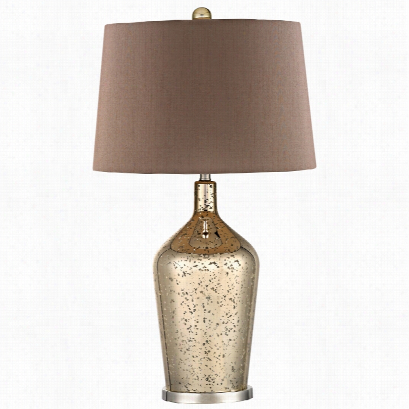 Contemporary Dimond  Antique Gold Mercury Glass Bottle Modern Tabl Lamp