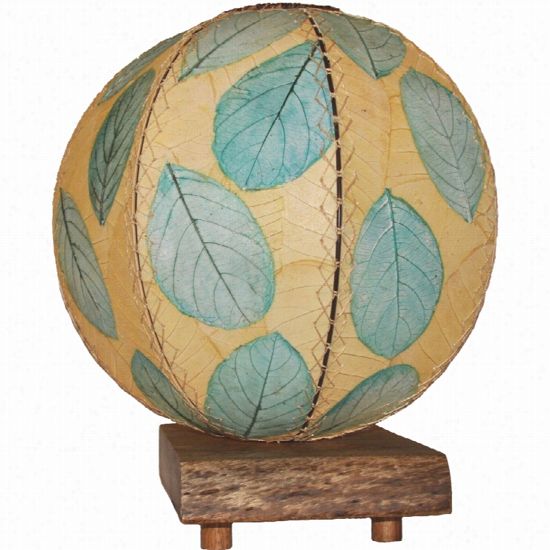 Contemporary Eanbee Driftwoo Sea Blue Cocoa Leaves Orb Table Lamp