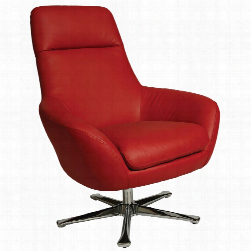 Contdmproary Ellejoyce Modern Red Leather Sqivel 42-inch-h Club Seat Of Justice