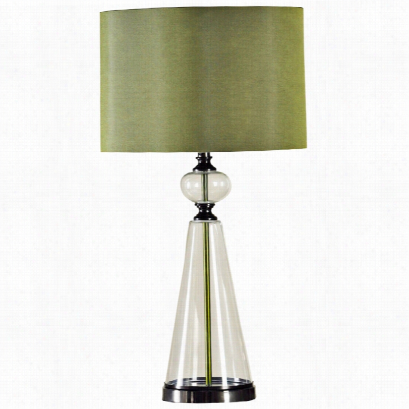 Contemporarry Emerald Green Glass 34-inch-h Table Lamp