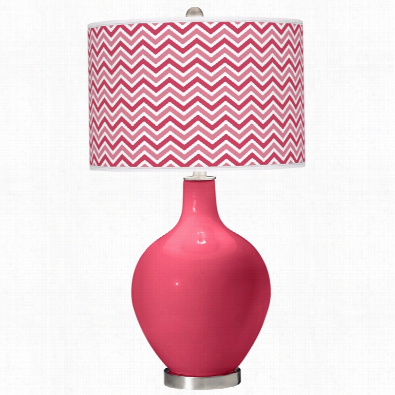 Contemporary Eros Paragon Stee With Nnarrow Zig Zag Shade Ovo Table Lamp