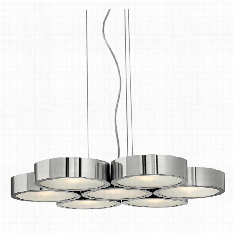 Contemporary Fredrick Ramond Broadway Aluminum Disc Chaandeier