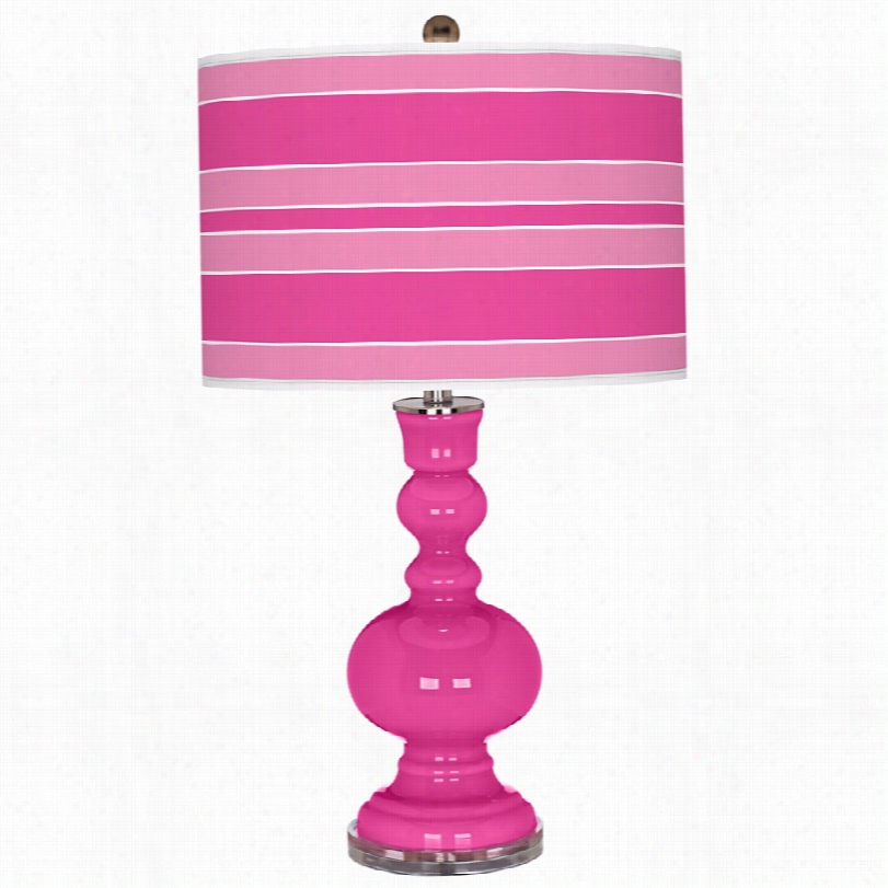 Contemporary Fuchsia Bold Stripe 30-inch--h Apoothecary Table Lamp