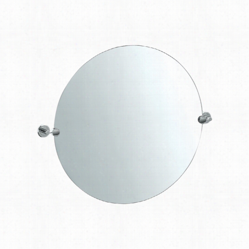 Cotemporary Gatco Lattiude Ii Chrome Roumd Wall Mirror-29 1/2x25