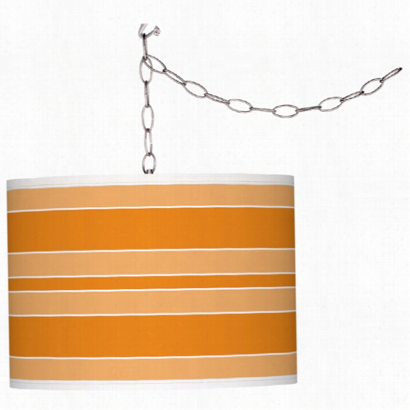 Contemporary Giclee Glow Carnival Bold Stripe Pendant