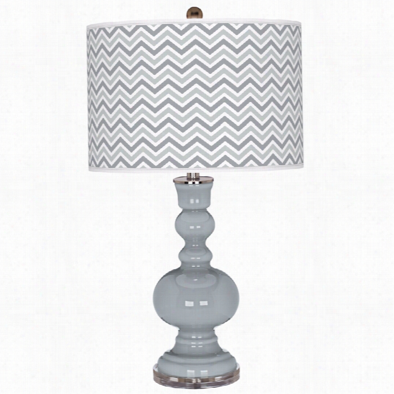 Contemporary Gray Narrow Zig Zag Apoothecary Color Plus Table Lamp