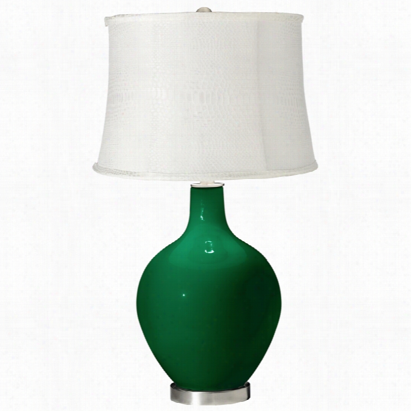 Contemporary Greens White Drum Shade Ovo 28 1/2-i Nch-h Table Lamp