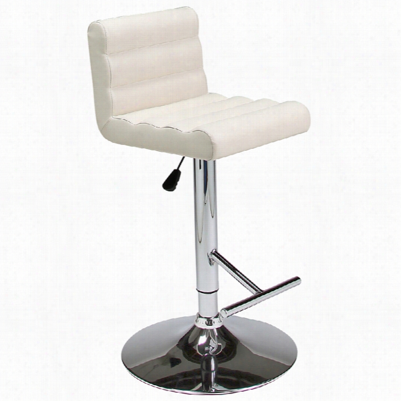 Contemporary Hhizzoner Ivorhand Chrome Hydraulic Adjustble Barstool