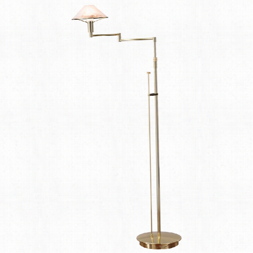 Contemporary Holtkotter  Polished Brass With Brown Swing Arm Flkor Lamp