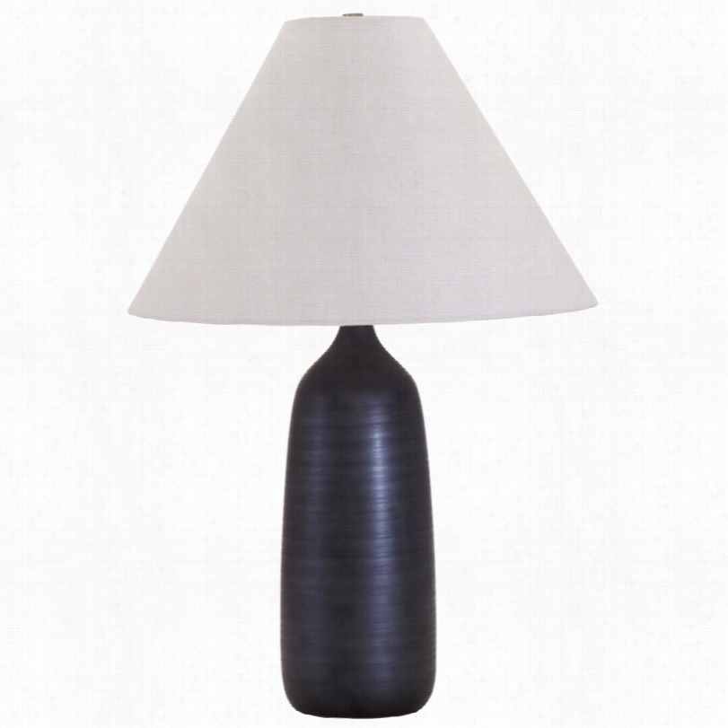 Contemporary House Of Troy Scatchard Stoenware Black 25-infh-h Table Lamp