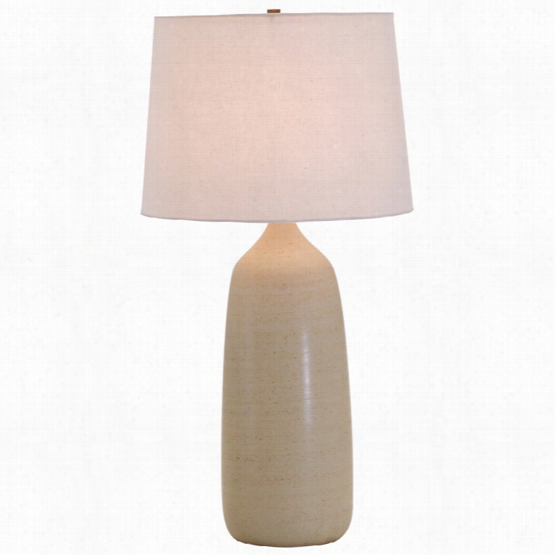 Contemporary House Of Troy Scatchard Stoneware Oatmeal 29-in Ch-h Lamp