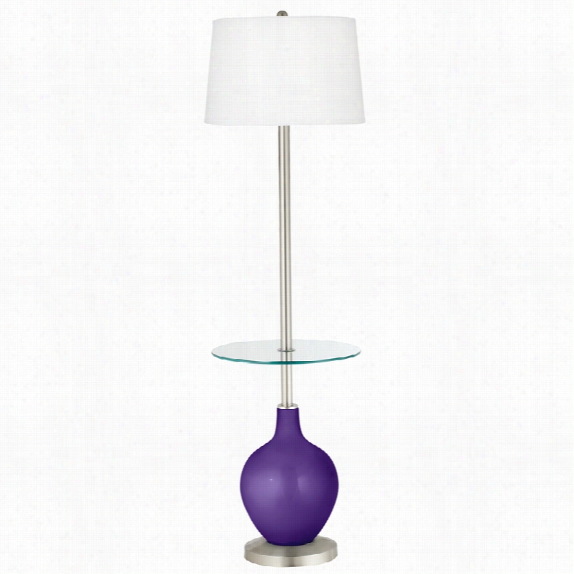 Contemporary Imperial Purple Metallic Tray Table 59-inch-h Ovo Flor Lamp