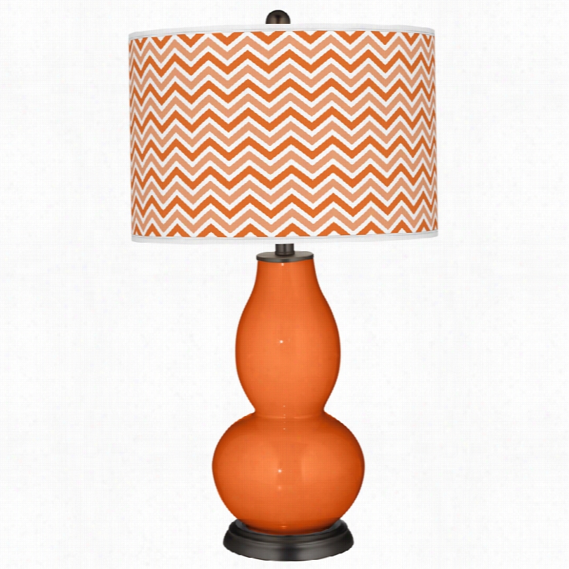 Contemporary Inivgorate Wth Narrow Zig Zag Shade Color Plus Table Lamp