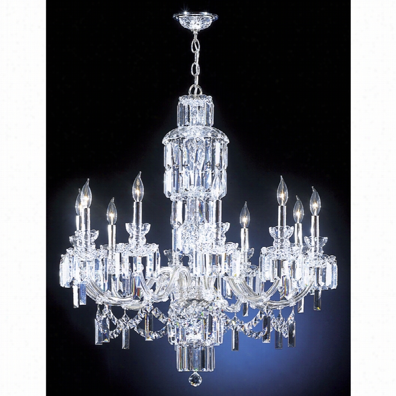 Contemporary James R Moder Buckingham Silver Crystal Chandelier