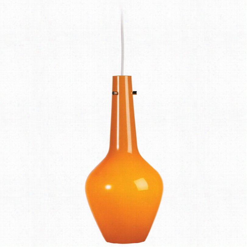 Contemporary Jonathan Ad1er Capri Orange Glass 8 1/4-inch-w Pendant Light