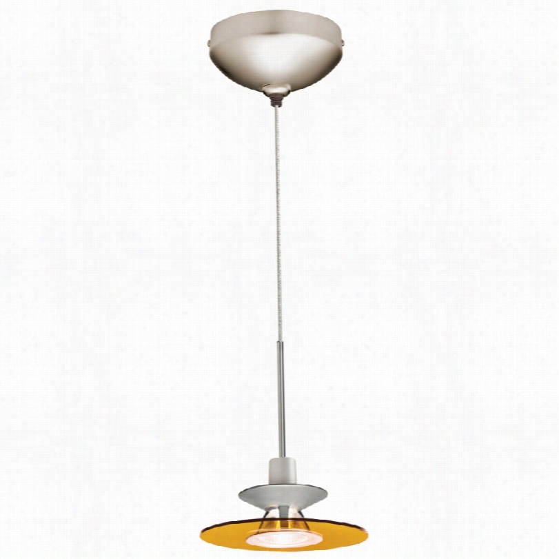 Contemporary Juno Amber Glass Disc Shadee 6-inch-w Halogen Mini Pendant