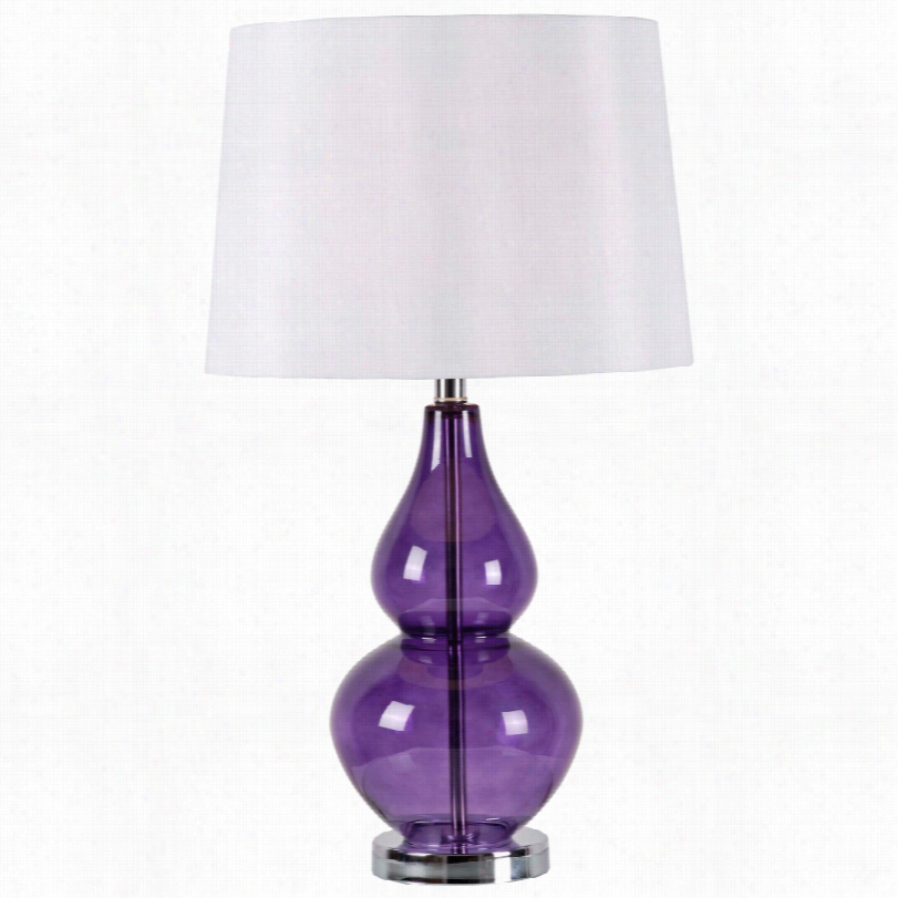 Contemporary Kenroy Home Mccualey Violet Glass 27-inch-h Table Lamp