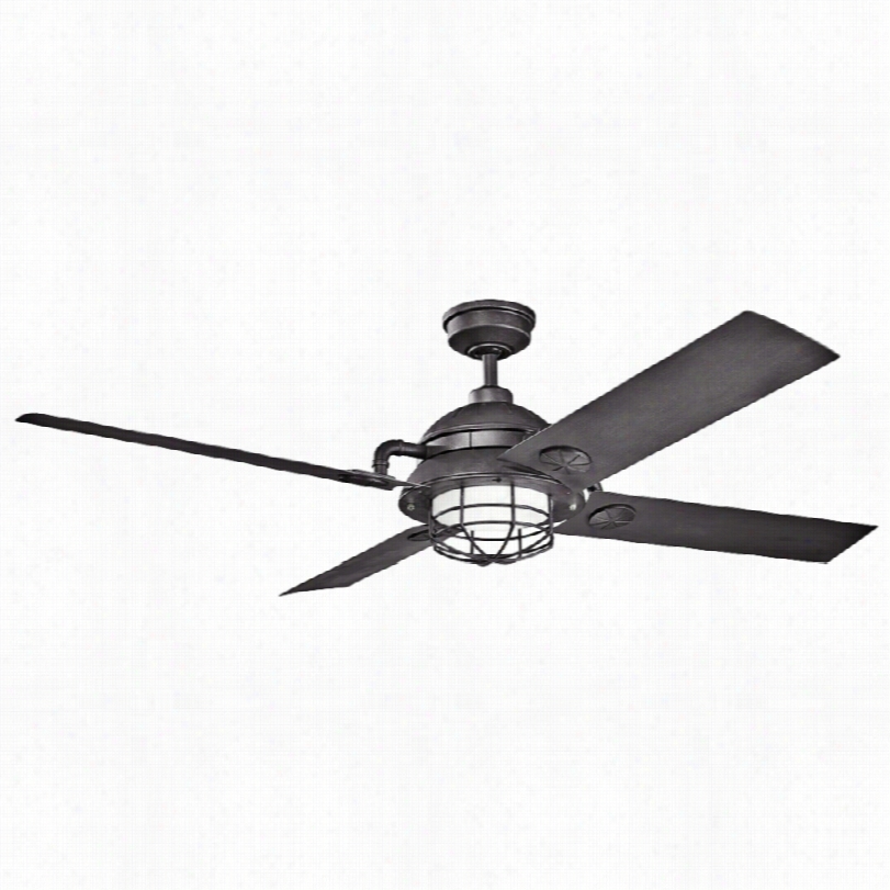 Contemporary Kichler Maor Distressed Black 65-inch Led Ceiling Fan