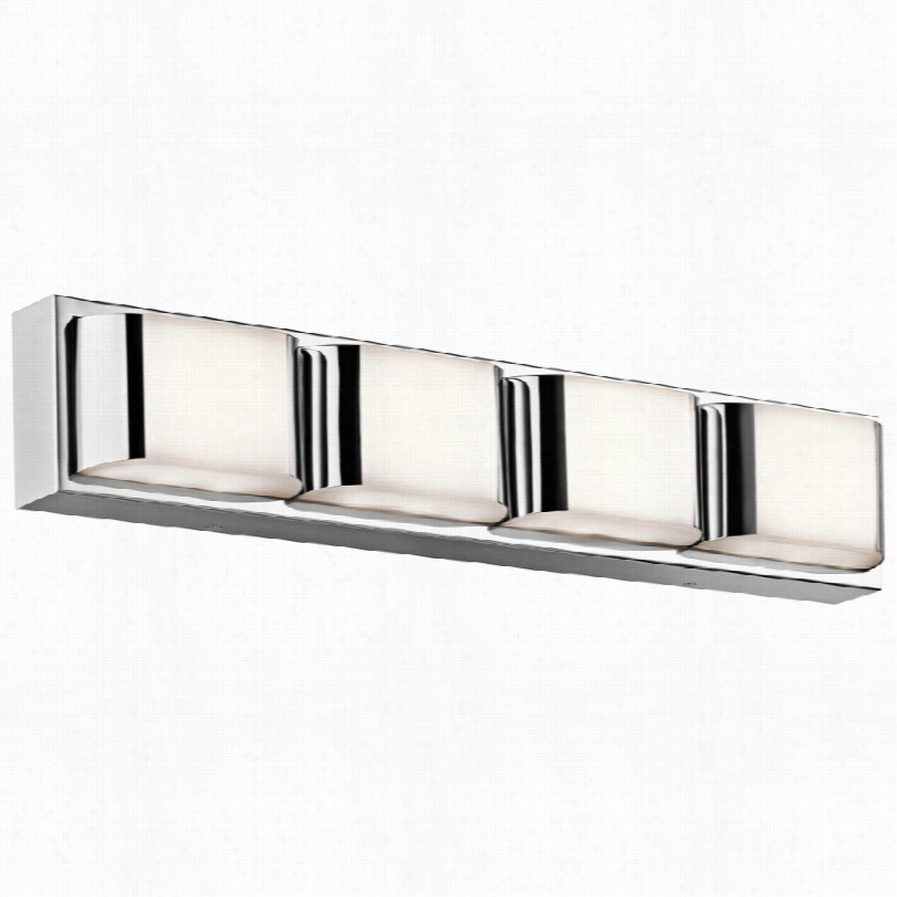 Contemporary Kichler Nita 4-light Contemoprary Led Chrome Bath Light